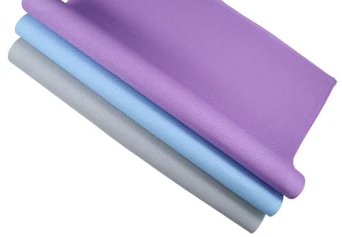 KCS 3 pc of 15" x 18"(38cmx45cm) 16 Count Cross Stitch Cotton Aida Cloth Needlework Rolled Fabric Box,16CT,Light Grey+Light Blue+Lavender - color: Light Grey+light Blue+lavender, size: 16CT