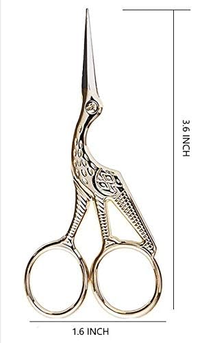 3.6" Stainless Steel Tip Classic Stork Scissors, Gold
