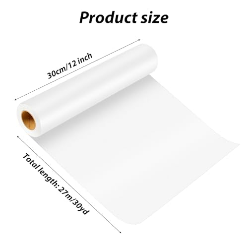 Tracing Paper Roll 12 Inches x 30 Yards, Trace Paper White ‌Translucent‌ Pattern Paper Tracing Paper for Drawing, Sewing, Sketch - size: 12 Inch Wide