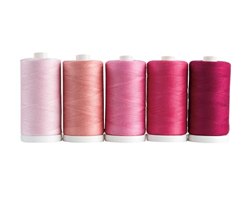 Connecting Threads Pink Assorted 100% Cotton Thread Set - 5 Spools - color: Rosy Glow