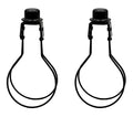 Creative Hobbies® Lamp Shade Light Bulb Clip Adapter Clip on with Shade Attaching Finial Top, Black Color | 2 Pack - color: Black