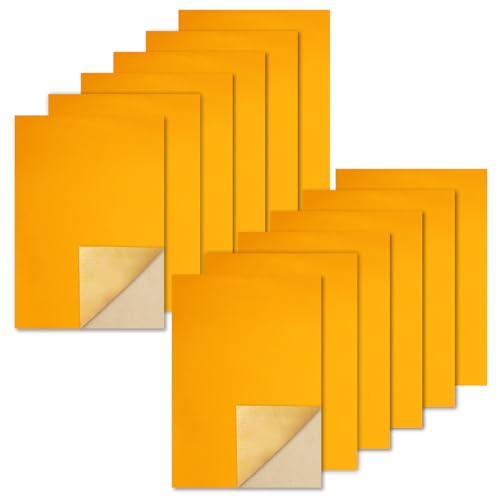 Biaungdo Self Adhesive Felt Sheets, Yellow, 12 Pcs, 8 x 12 Inch - color: Yellow