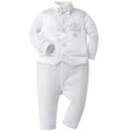 Booulfi Boy Baptism Outfits White Romper Fall Clothes Christening Gifts - color: White-4250, size: 6-9 Months