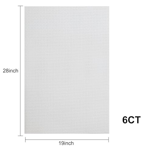 Aida Cloth 6 Count Cross Stitch Fabric,19×28inch (6CT,White) - color: White, size: 6CT