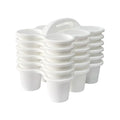 6 Pack Plastic Classroom Caddy Organizer with Handle, 6 Compartment, White - color: White