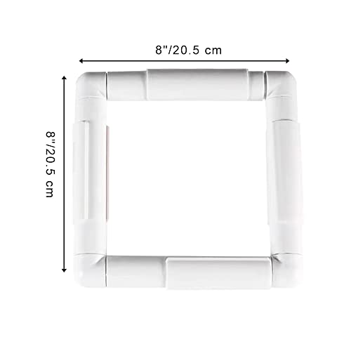 8" Square Embroidery Hoop Cross Stitch Frame Plastic Embroidery Frame Clip - size: 8 x 8 inch