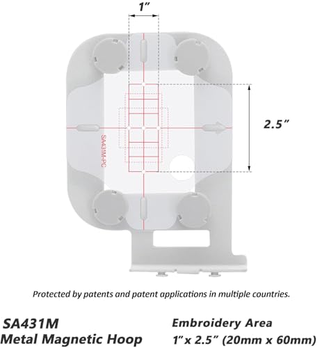 Sew Tech Magnetic Embroidery Hoop for Brother, 1x2.5in 20x60mm Round SA431 - size: 1.5" x 2.5" - SA431M