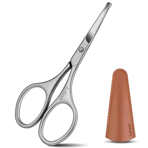 nose hair scissors, 4.1" safe round head design，matte silver - color: Matte Silver