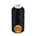 Simthread Rayon Embroidery Thread 5500 Yards Huge Spool, 40wt 100% Rayon Viscose for Commercial and Domestic Machines - Black 1000 - color: Black1000