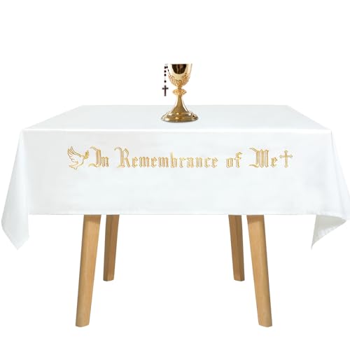 VitalCozy in Remembrance of Me Communion Cloth Church, Gold Embroidery - color: Gold Embroidery