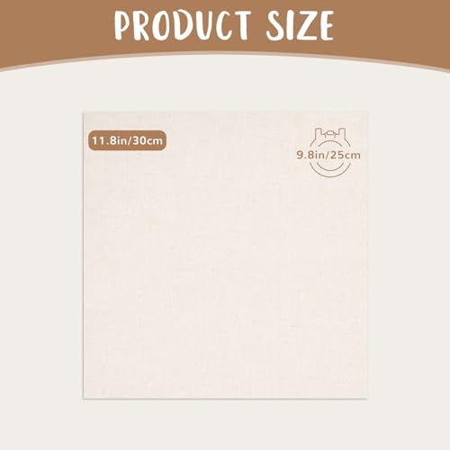 10 PCS Beige Linen Needlework Embroidery Fabric Cloth (11.8 × 11.8 Inch) - size: 11.8 × 11.8 Inch