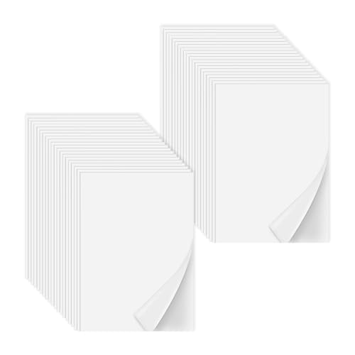 Iron On Adhesive Sheets 40PCS, Heavy Weight Double-Sided Heat Melt Fabric Glue Sheet, A4 Size Fusible Adhesive Sheets, Press-on Patch Iron On Tape, Fusible Interfacing for Sewing, Heat and Bond - size: 40-PACK