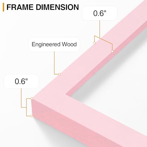 decorUhome 5.5x8.5 Picture Frame Fits 3.5x5 Photos with Mat, Pink - color: Pink, size: 5.5x8.5