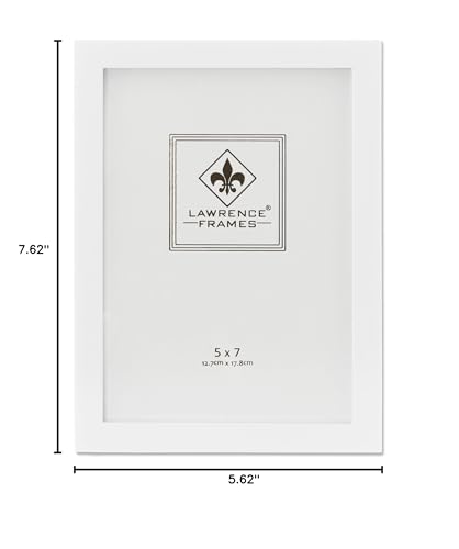 Lawrence Frames White Wood Picture Frame, Gallery Collection, 5x7 - color: White, size: 5X7