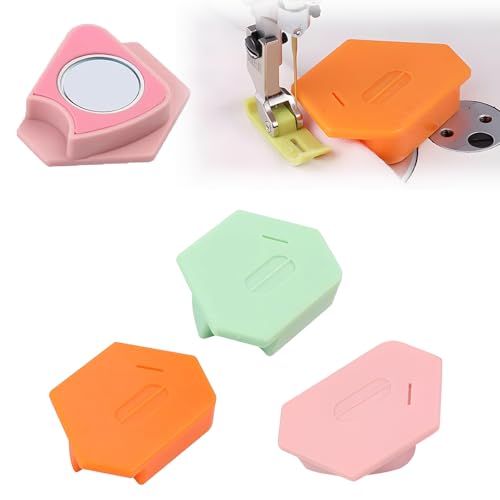 Anytin 3PCS Magnetic Seam Guide for Sewing Machine,Polygonal Multifucntional Seam Guide Hemmer with Scale, Universal Sewing Quilting Supplies Accessories Tools for Quilting, Hemming