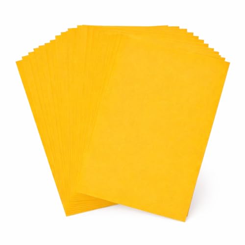 Mandala Crafts 9X12 Inch Mustard Yellow Self Adhesive Felt Sheets, 20 PCs - color: Mustard Yellow