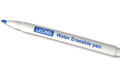 LEONIS Water Erasable Fabric Marking Pen Blue 5 Count Pack [ 78008 ] - size: 1 Count (Pack of 5)