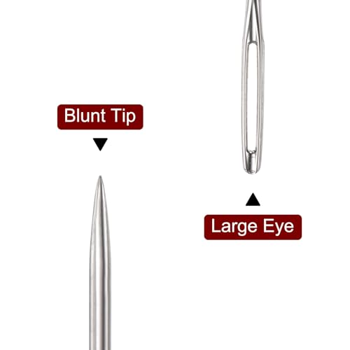 Generic 60Pcs Large Eye Needles 2.36" Stitching Needle Hand Sewing Embroidery Needle Stainless Steel for Leather Cross Stitch