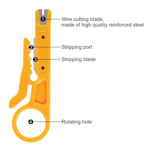 10Pcs Mini Wire Stripper Network Wire Stripper Punch Down Cutter Telephone and Computer UTP Cable Stripping Tool for RJ45/Cat5/CAT-6
