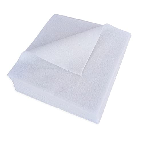 Jtnohx Soft Felt Fabric Flexible Craft Felt Sheets White 6" 20Pcs 1.4mm - color: White