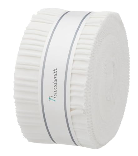 Threadsmith - Jelly Roll - 40 Strips 2.5x44 inches 100% Cotton (White)