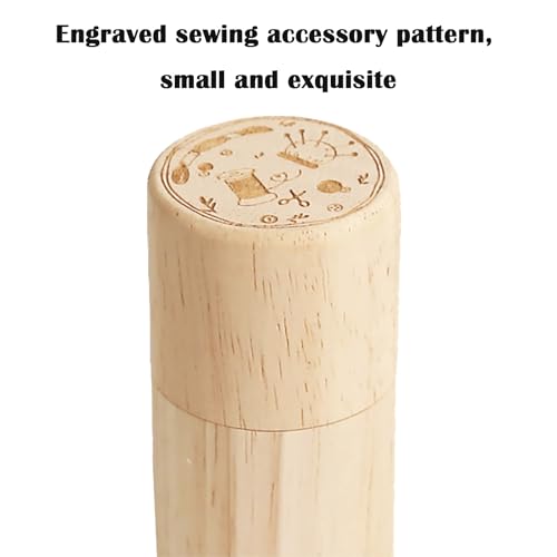 Wooden Portable Sewing Needle Storage Case with 12 Needles