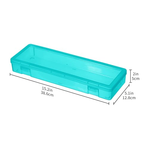novelinks Plastic Pencil Boxes and Small Plastic Containers with Lids - color: 6 Pack Large -Color