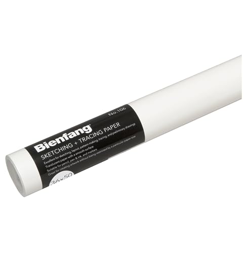 Bienfang Sketching & Tracing Paper Roll, White, 36 Inches x 50 Yards - for Drawing, Trace, Sketch, Sewing Pattern - size: 36 in. x 50 yd.