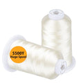 Simthread Embroidery Thread 5500 Yards Ivory 902, 2 Huge Spools 40wt Polyester for Brother, Babylock, Janome, Singer, Pfaff, Husqvarna, Bernina Machine - color: Ivory