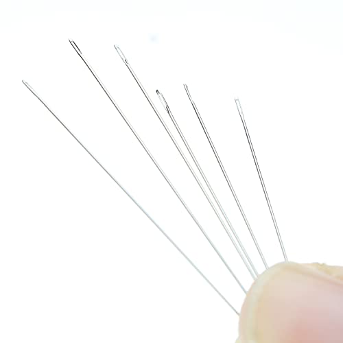 Miyuki Extra-Fine Beading Needles – 6 Pack, Assorted Sizes, 0.4mm Diameter – Needle Threader Included – Made in Japan – Use with Delica Beads for Jewelry Making and Other Seed Bead Projects - size: 42mm, 48mm, 55mm