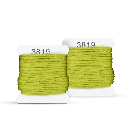 Embroidery Floss Kit and Refills - Cotton Threads - DMC Color Coding for Cross Stitch, String Crafts, Friendship Bracelets - color: 3819 Light Chartreuse
