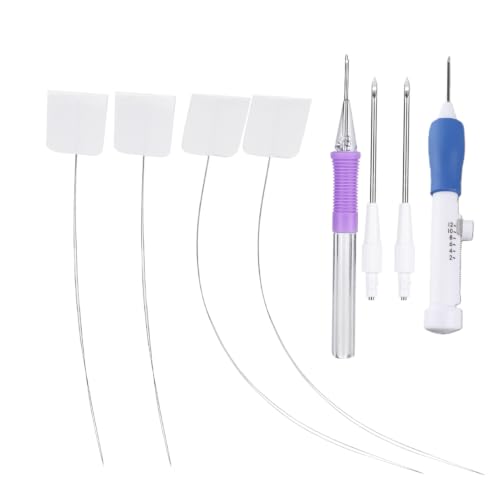 Magic Embroidery Pen Punch Needle Kit, Adjustable Rug Yarn Punch Needle Set, Sewing Needles Easy Threader Embroidery Tools