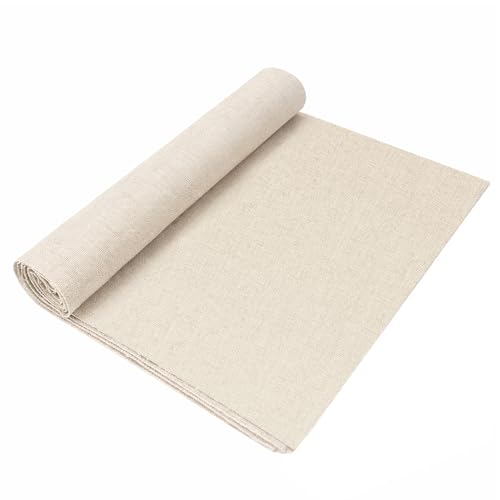 Linen Embroidery Fabric, 20 by 59-Inch Needlework Fabric Natural Color - color: Natural Color