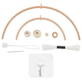 Nursery Wooden Frame DIY Handmade Kit Crib Mobile Wind Chime Bed Wood Mobile Hanger Wooden Frame Ornaments Handmade Kit, Round