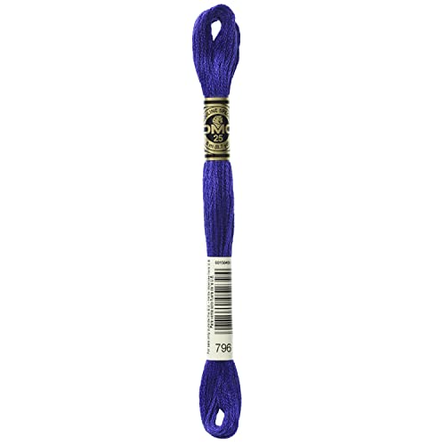 DMC Six Strand Embroidery Cotton 8.7 Yards-Dark Royal, Box of 12 - color: Dark Royal Blue, size: 8.7 yards