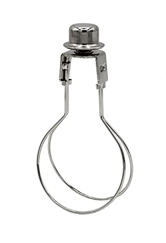 Creative Hobbies® Lamp Shade Light Bulb Clip Adapter Clip on with Shade Attaching Finial Top, Silver Color | 2 Pack - color: Silver