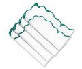 Green and White Napkins, Christmas Napkin, Scalloped Napkins, 100% Cotton Dinner Napkins Cloth Washable, Cloth Napkins Set of 4, Farmhouse, Events, Wedding, Napkin with Green Trim 18x18 - color: White/Green