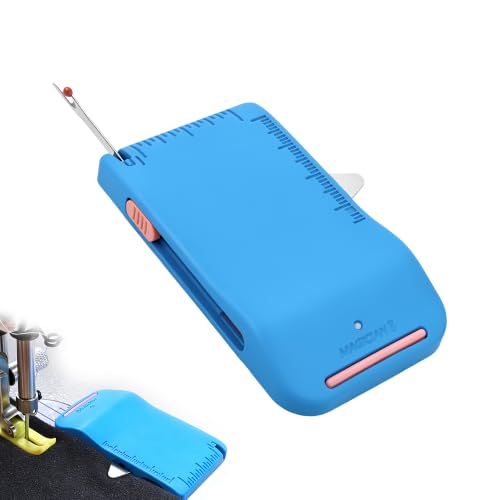 Magnetic Sewing Machine Sleeve Tool Seam Guide with Seam Ripper Ruler Scale - color: blue