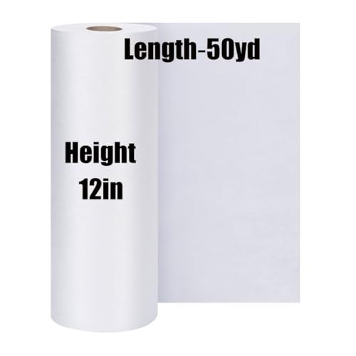 No Show Mesh Machine Embroidery Stabilizer Backing（12" x 50 Yard）- YIFHXY White 1.8 oz Light Weight Invisible Cut Away Stabilizer for Machine Embroidery and Hand Sewing - color: White