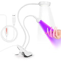AORAEM UV LED Nail Lamp, Double-Headed Flash Cure Light, White - color: Gooseneck-White