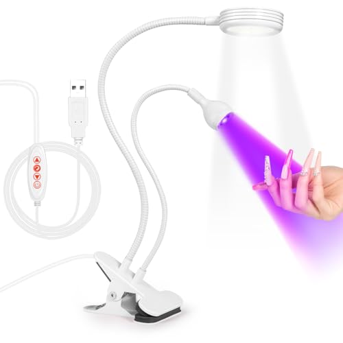 AORAEM UV LED Nail Lamp, Double-Headed Flash Cure Light, White - color: Gooseneck-White