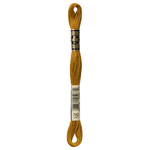 DMC 6-Strand Embroidery Cotton Floss, Dark Topaz - style: #782 Yellow