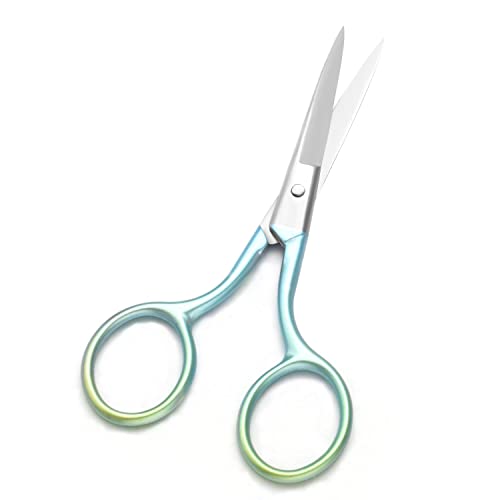 Multicolor Professional Grooming Scissors for Facial Hair Removal - color: Green+pink