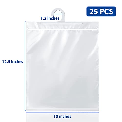 Hanging Storage Bags 24 Pack, Large Hook 10 x 12.5-inch Clear Plastic Bags for Classroom, Library and Pharmacy Use