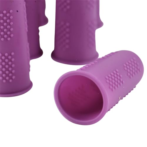 Finger Protectors [Flex Series - 12-Pack] Silicone Non-Stick Finger Covers | Purple | Small (6) / Medium (6) for Hot Glue | Sewing | Adhesives | Scrapbooking - color: Small & Medium - Orchid [12-Pack]
