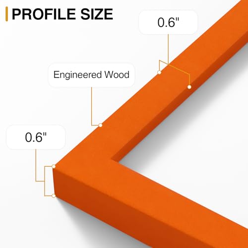 Vittanly 4x4 Picture Frame for Wall or Tabletop, Orange - color: Orange, size: 4x4