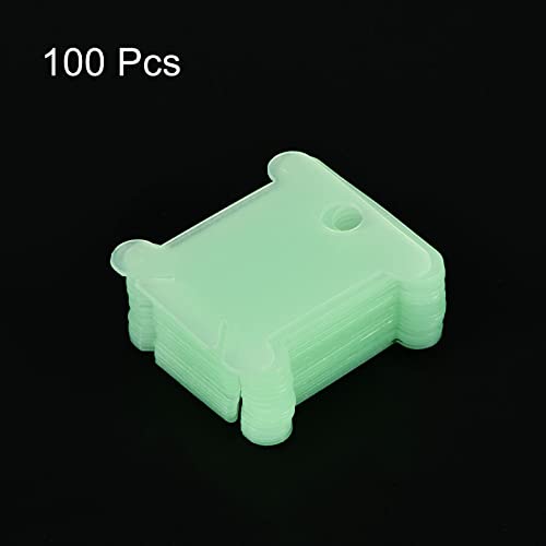 PATIKIL Plastic Floss Bobbins, 100 Pack Thread Cards Cross Cotton for Craft DIY Sewing Storage Case Embroidery, Green - color: Green