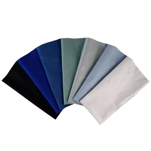 7PCS Solid Color Cotton Fabric Squares 20" x 20" Fat Quarter Fabric Bundles Craft Fabric for Patchwork Sewing Quilting Crafting DIY (Navy Blue) - color: Navy Blue