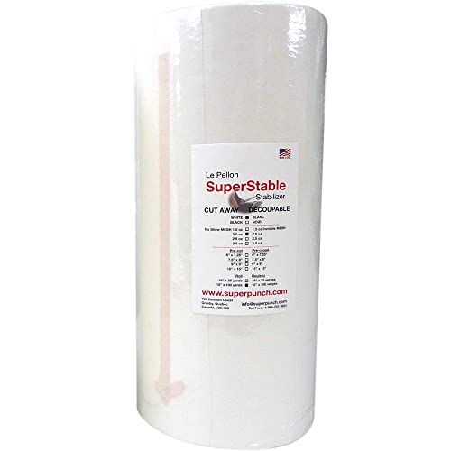 Superpunch Cutaway Embroidery Stabilizer, 2.0 oz, White, 15 in x 100 yd - size: 15" x 100 yards roll
