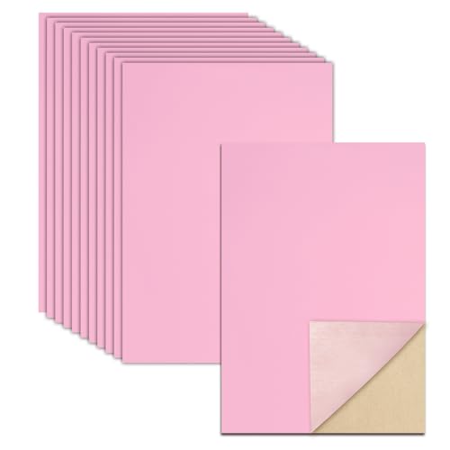 Biaungdo Pink Self Adhesive Felt Sheets, 8 x 12 Inch, 12 Pcs - color: Pink